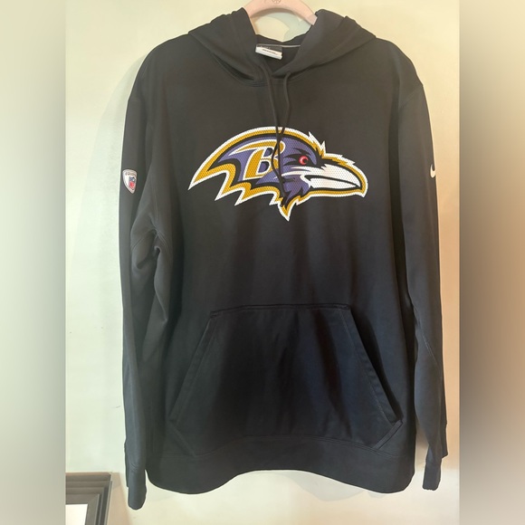 Nike Baltimore Ravens Logo Black Hoodie NFL XL Men's - Picture 1 of 9